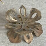 Solid brass water lily candle holder