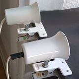 Two vintage Lita white metal clamp lamps