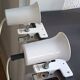 Two vintage Lita white metal clamp lamps