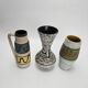 Vintage "Fat Lava" ceramic vase trio - 1960s/70s