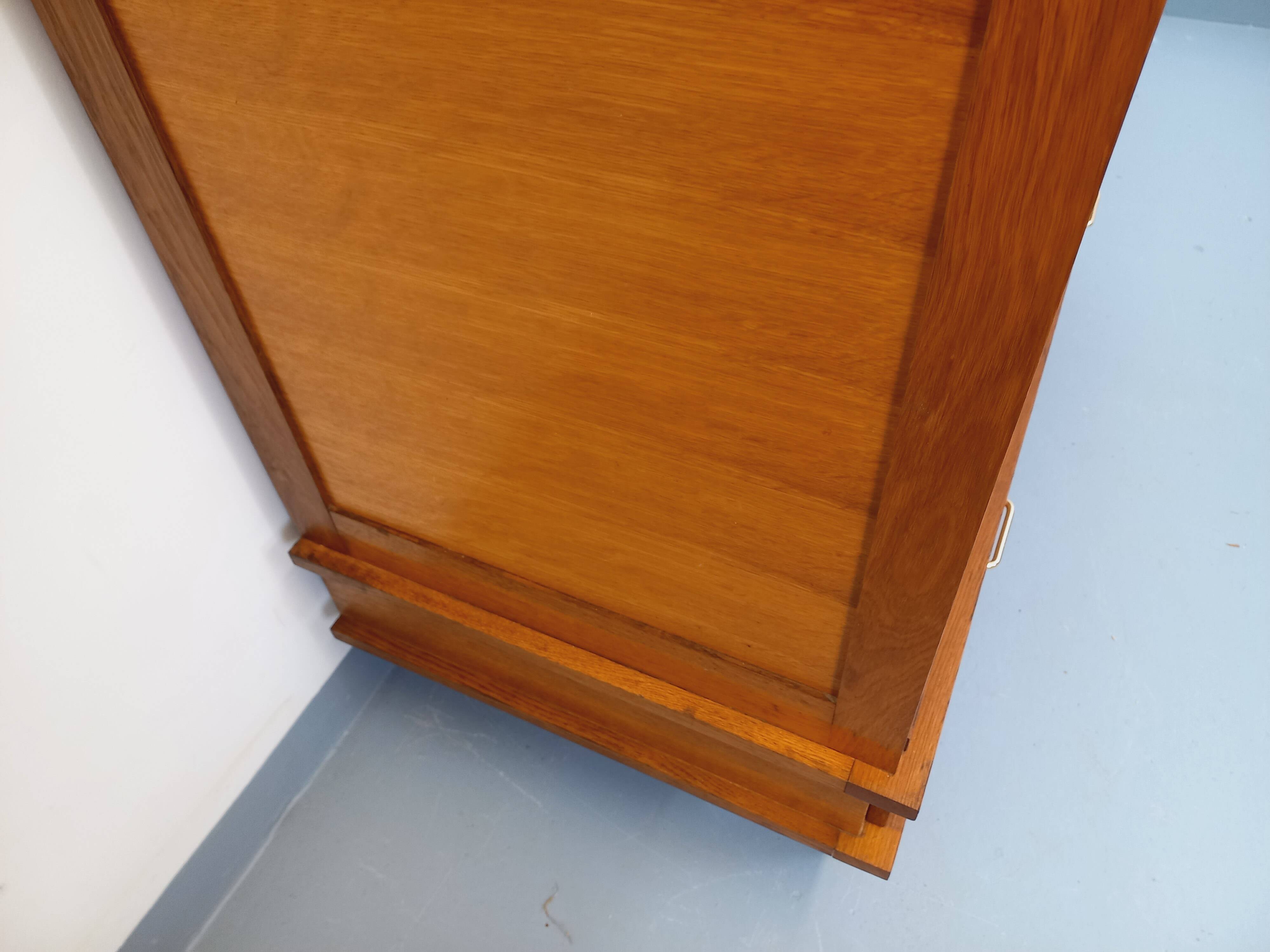 Vintage oak wardrobe from the 1960s.