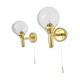 Wila wall lights set 1970s, wall lamps gold glass, indirect lighting