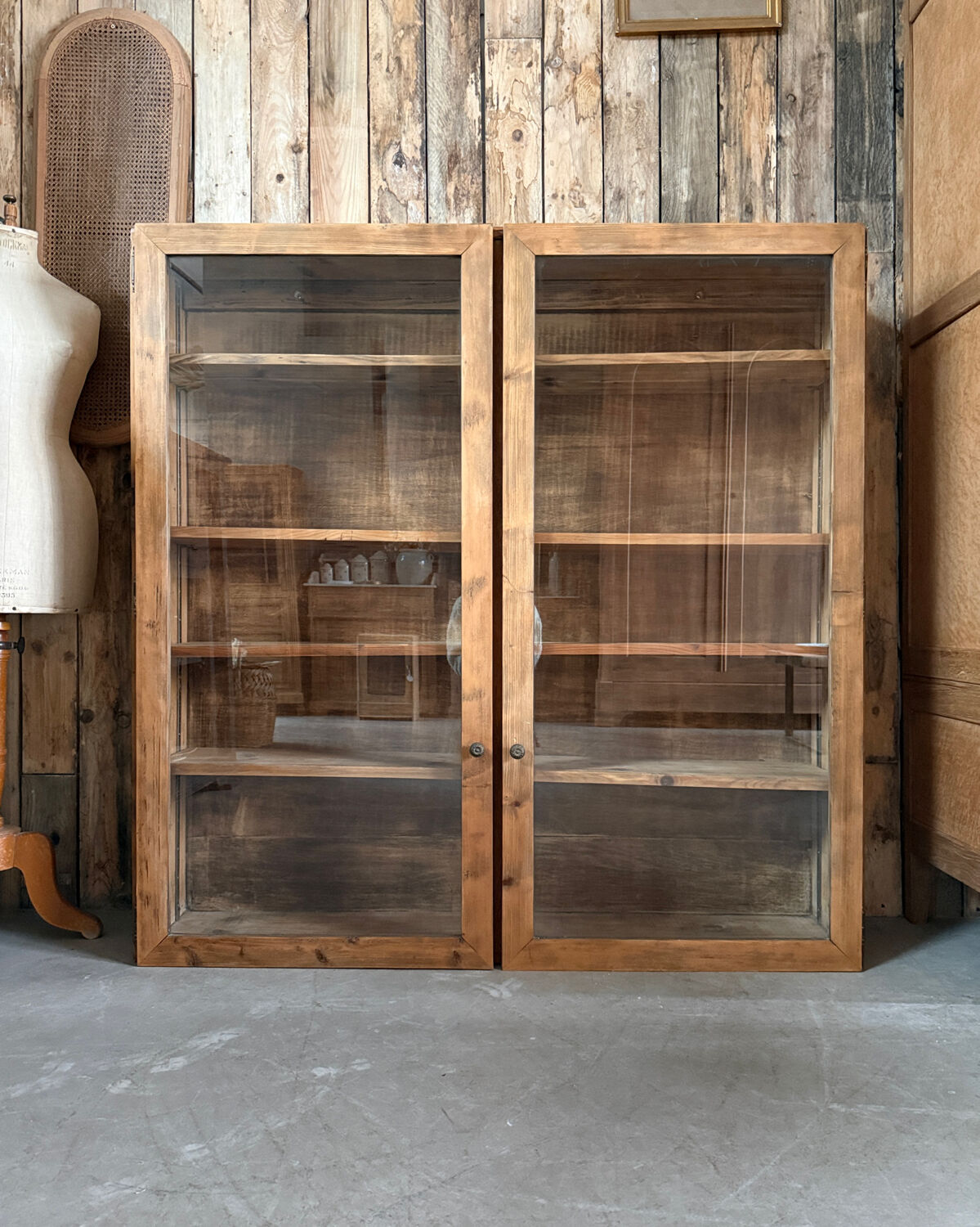Large vintage display cabinet