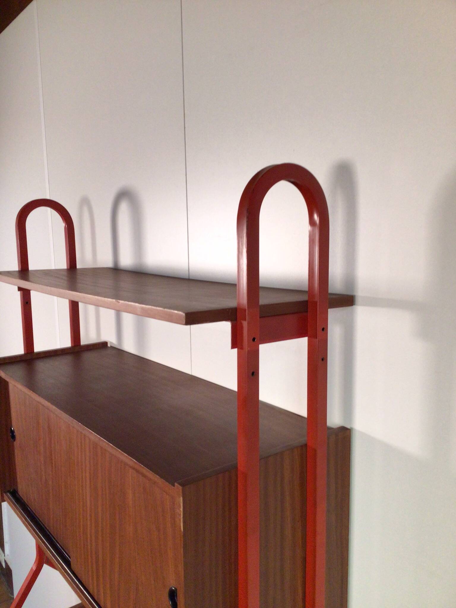 Vintage freestanding wall unit with desk