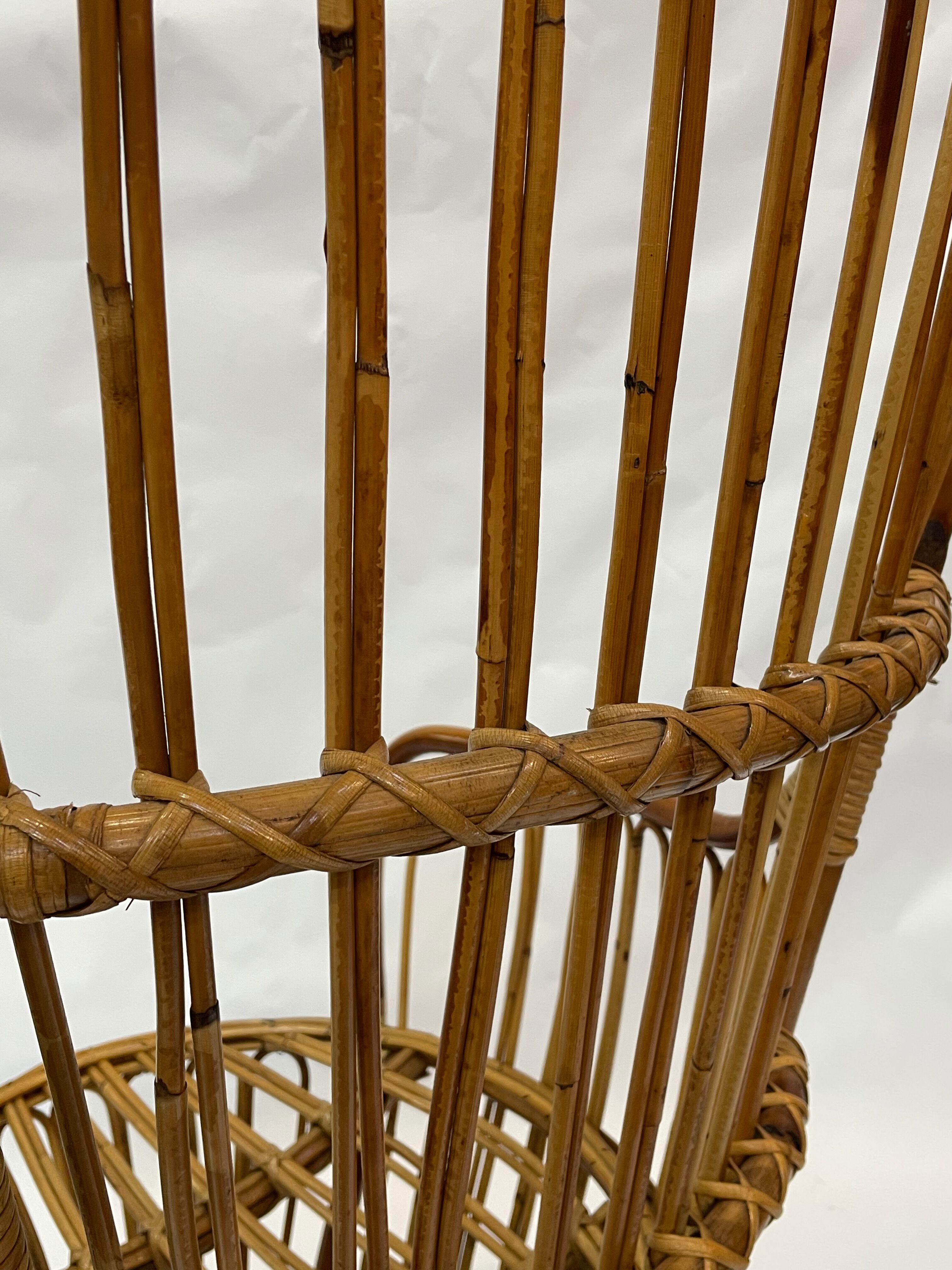 Set of two mid century rattan armchairs by bonacina 1950 design