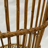 Ensemble de deux fauteuils en rotin du milieu du siècle par Bonacina 1950 Design