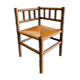 Chaise d’angle en bois et paille années 50
