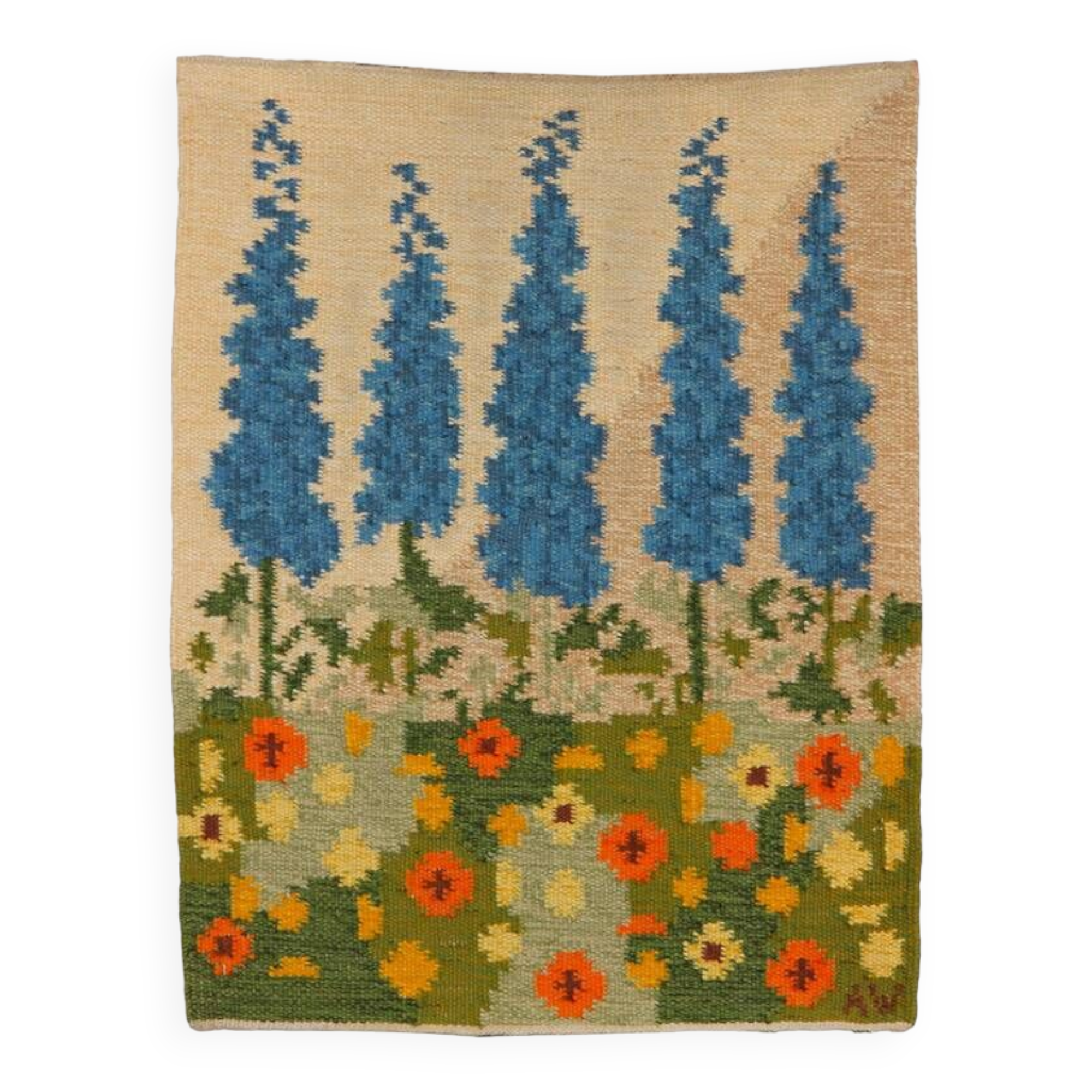 Rollakan rug by Swedish Alice Walleback, 1960