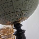 Old terrestrial globe Girard Barrère & Thomas