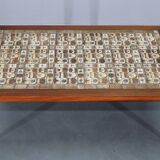 Mid-century Danish Haslev Mobelsnedkeri coffee table with Royal Copenhagen ceramic tiles