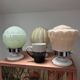 Set of three Thabur globe wall lights in pastel opaline