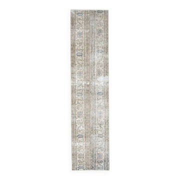 Vintage Oushak runner rug, staircase decoration 64x273.
