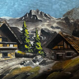 Vintage Carved and Painted Alpine Panel - 23 / 32 cm