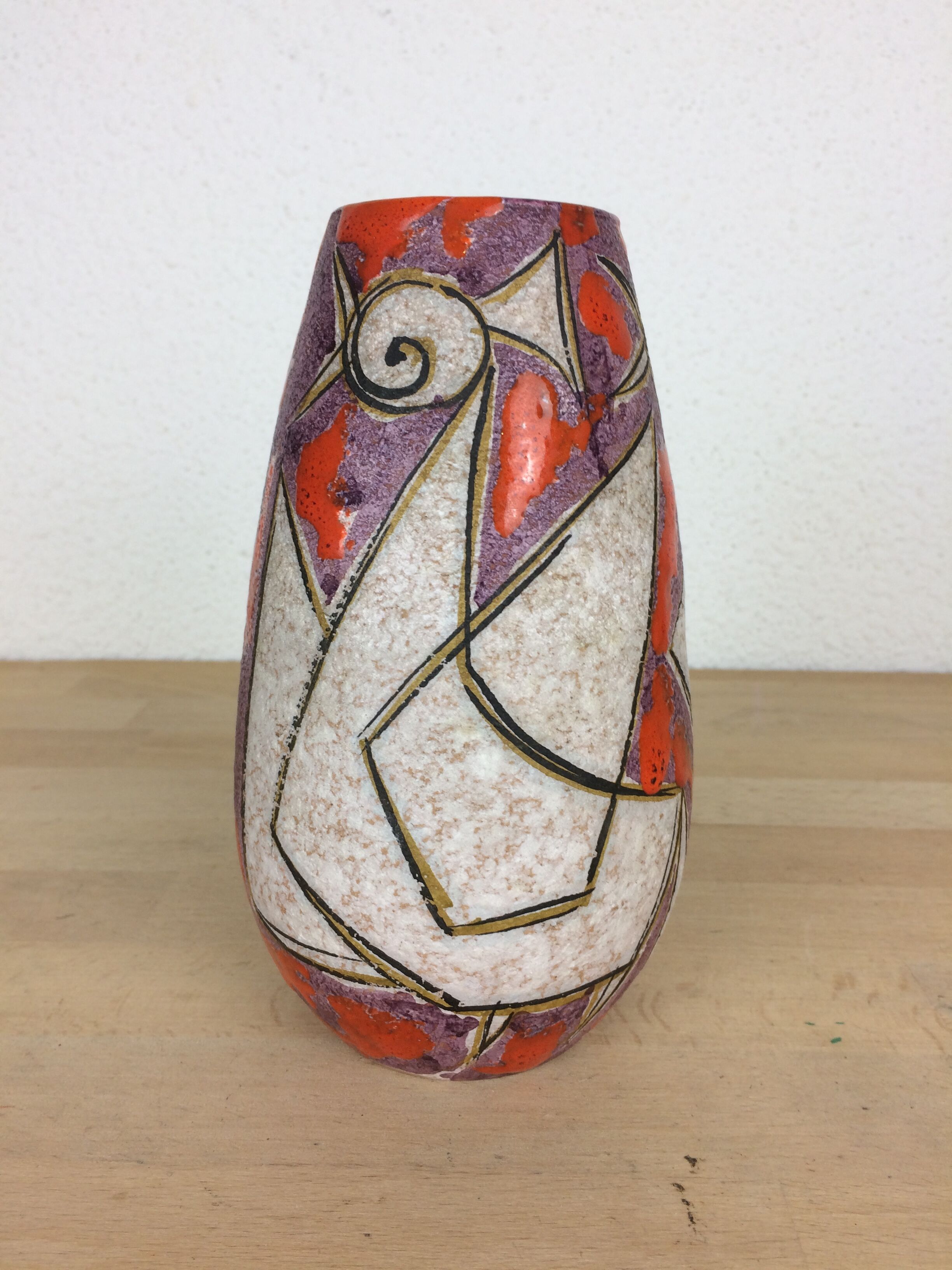 Stylized bird vase Fratelli Fanciullacci, Italian ceramic 50