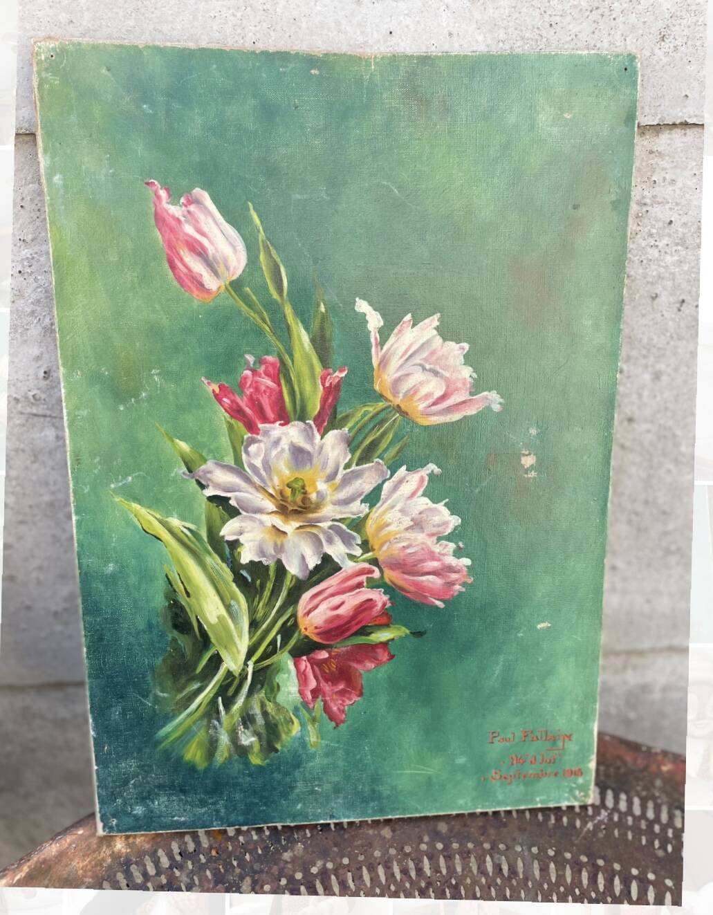 Old oil on canvas signed Paul Follain. 1915