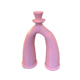 Vintage Mediterranean ceramic candlestick vase