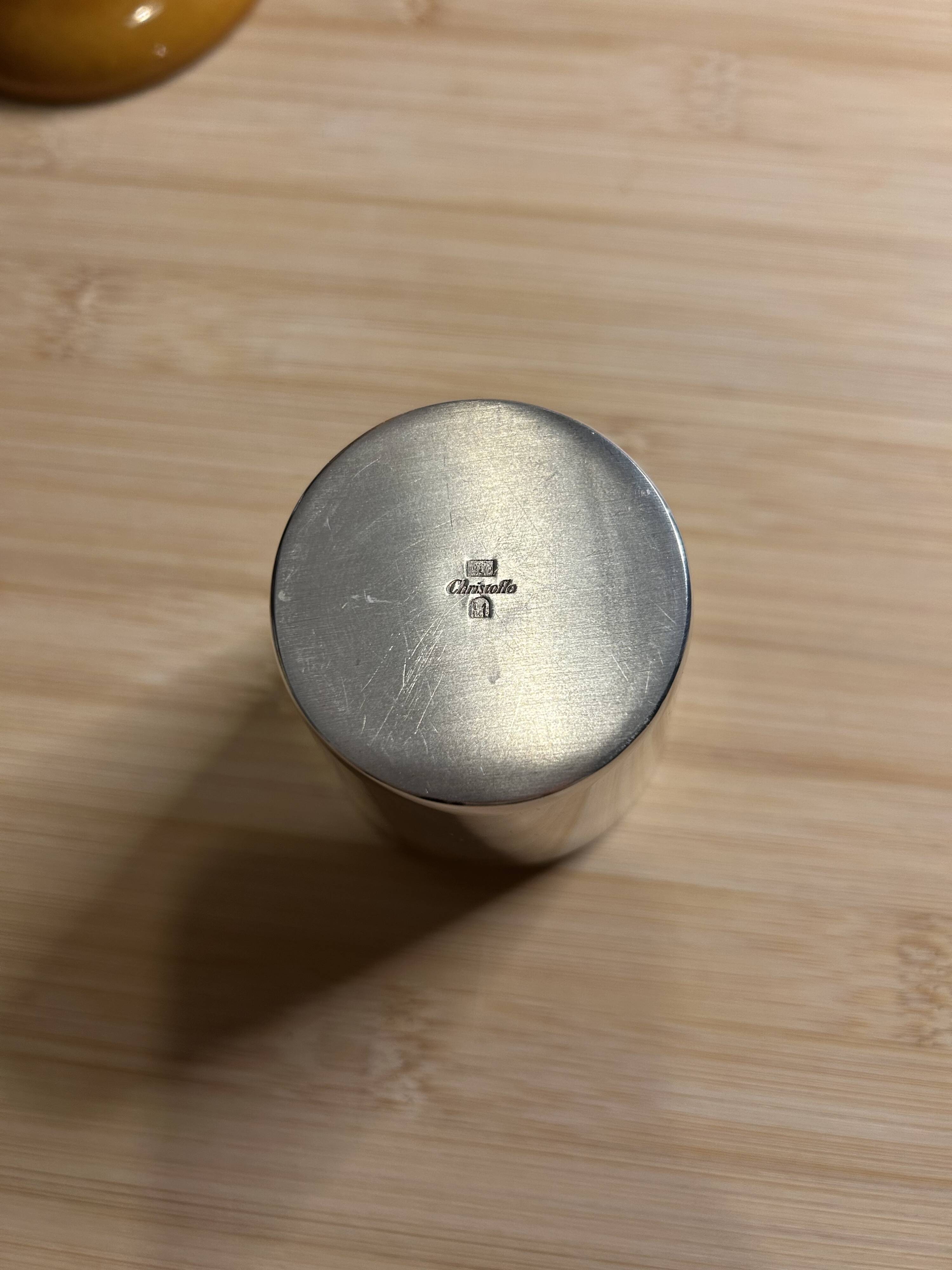 Silver-plated metal timbale Christofle