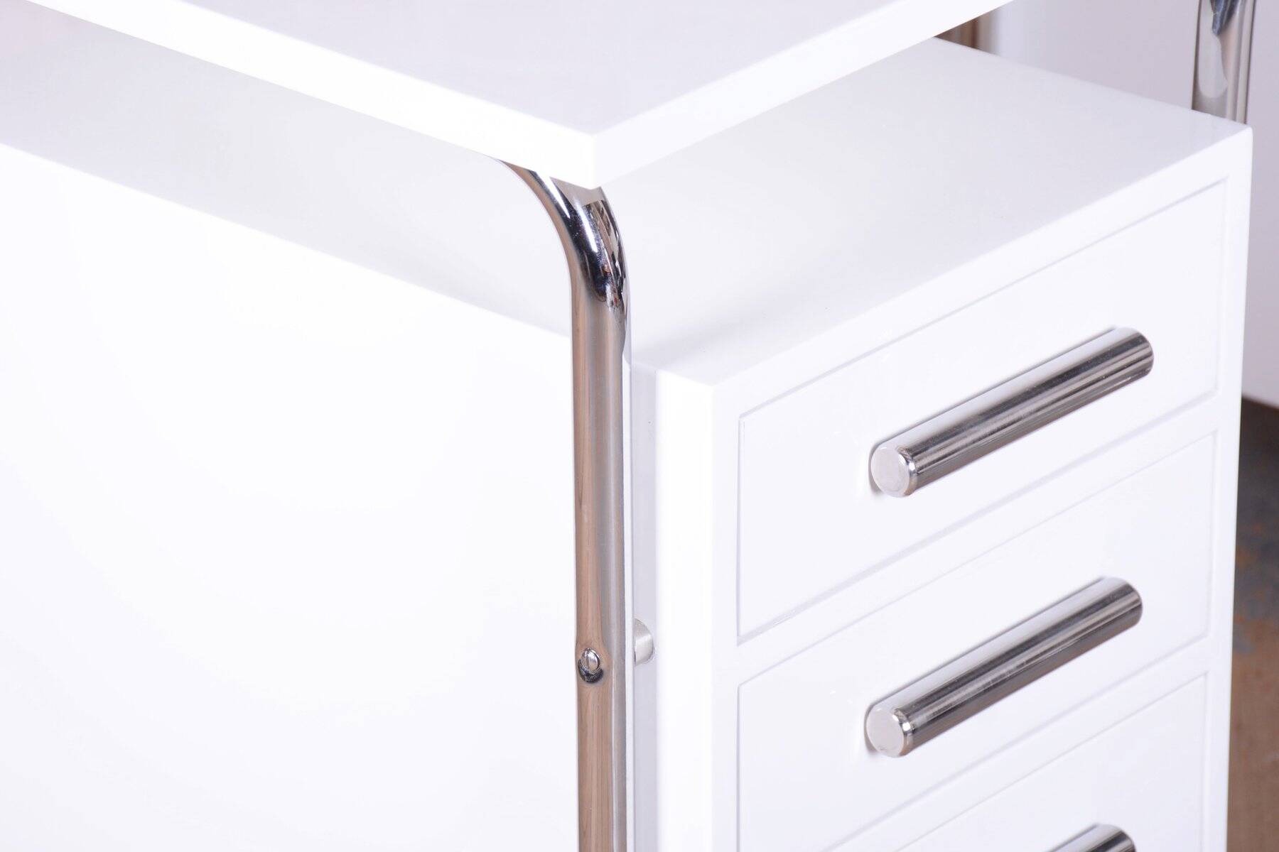 Bureau Bauhaus en acier chromé par Marcel Breuer, tchèque, années 1930