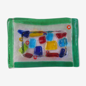 Empty millefiori-style glass pocket