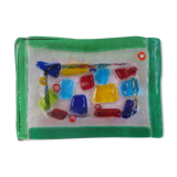 Empty millefiori-style glass pocket