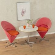 Unique Cone Chairs by Verner Panton for Gebrüder Nehl, set of 2, pink and orange