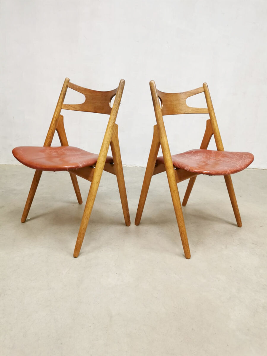 Midcentury danish dining chairs ‘sawbuck’ hans wegner