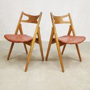 Midcentury danish dining chairs ‘sawbuck’ hans wegner