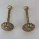 2 vintage gold brass hooks for coat rack or curtains