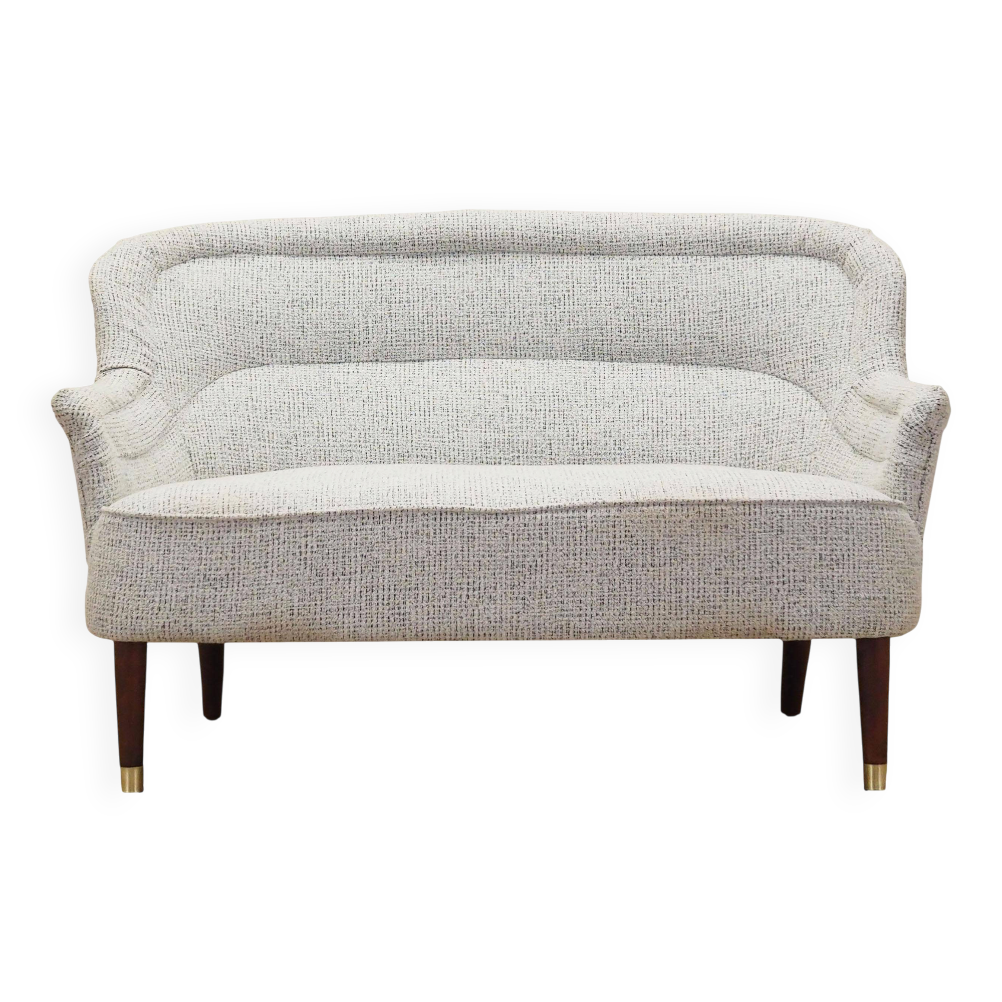 Sofa blanc mélangé, design italien, années 1960, production : Italie