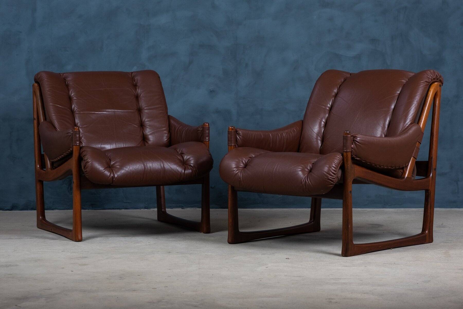 Mid-Century Armchairs in Rosewood by Torbjørn Afdal for Nesjestranda Møbelfabrikk, 1960s, Set of 2