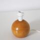 Handcrafted table lamp – Turned wood and yellow Vichy