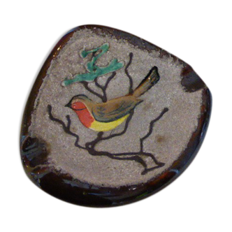 Bird ashtray enamelled