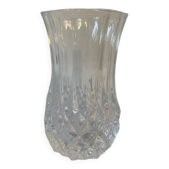 Small chiseled glass vase