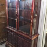 Asia 19th century: Ancient lacquer library, richly carved and adorned.