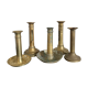 Set 5 vintage brass candlesticks