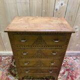 Art Deco commode / chest of drawers in solid oak