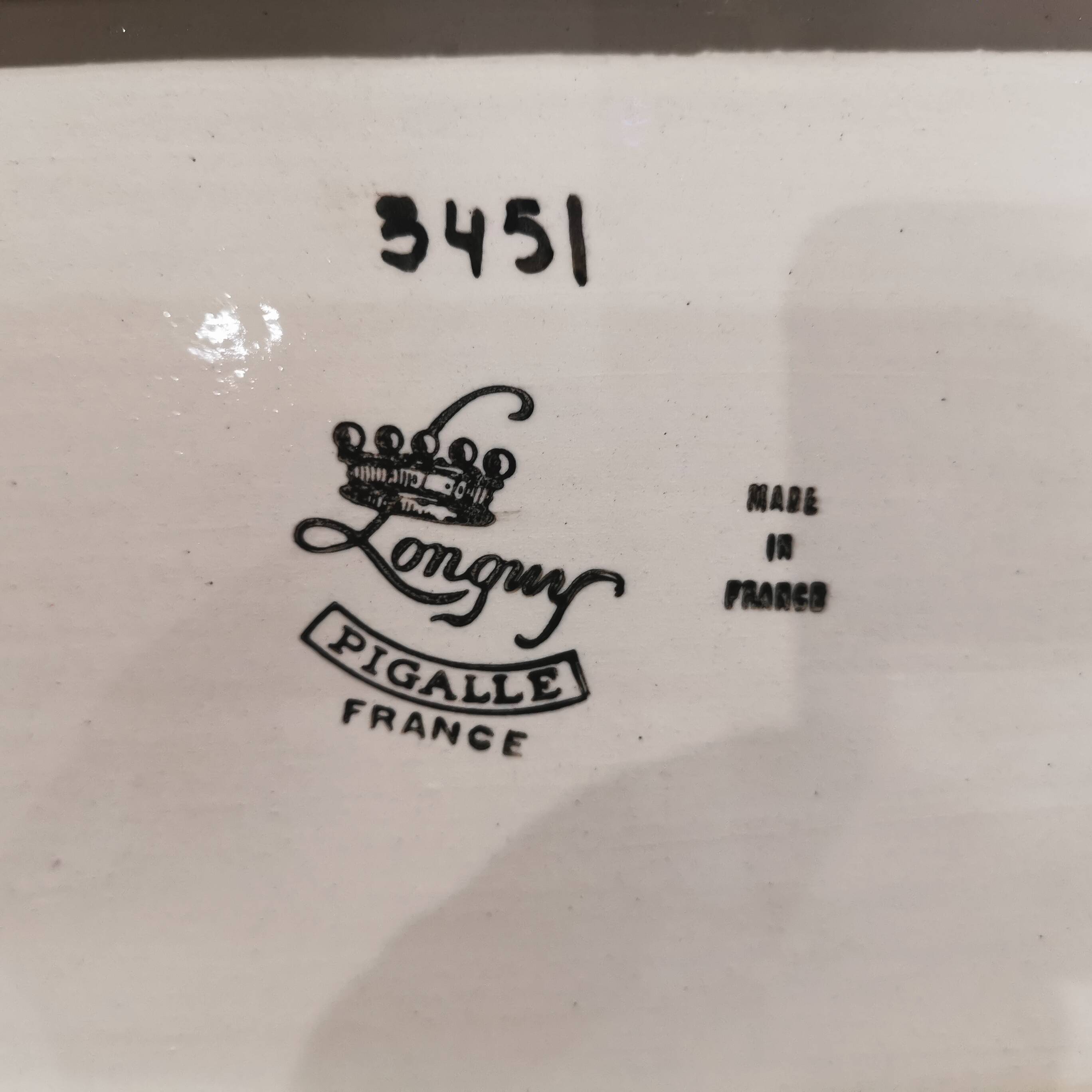 Rectangular art deco dish Longwy Pigalle 1960