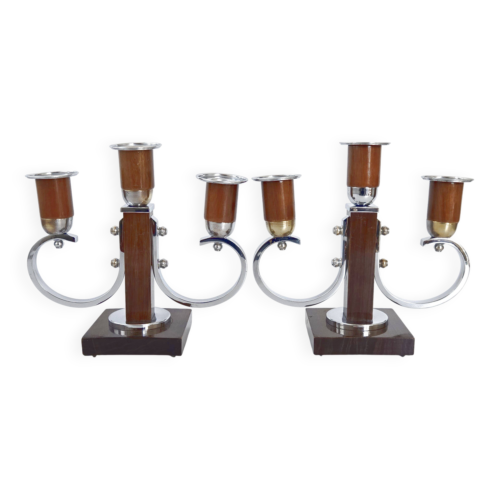 Pair of Art Deco candlesticks 1940