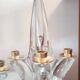 Pair of vintage Schneider crystal and brass candlesticks