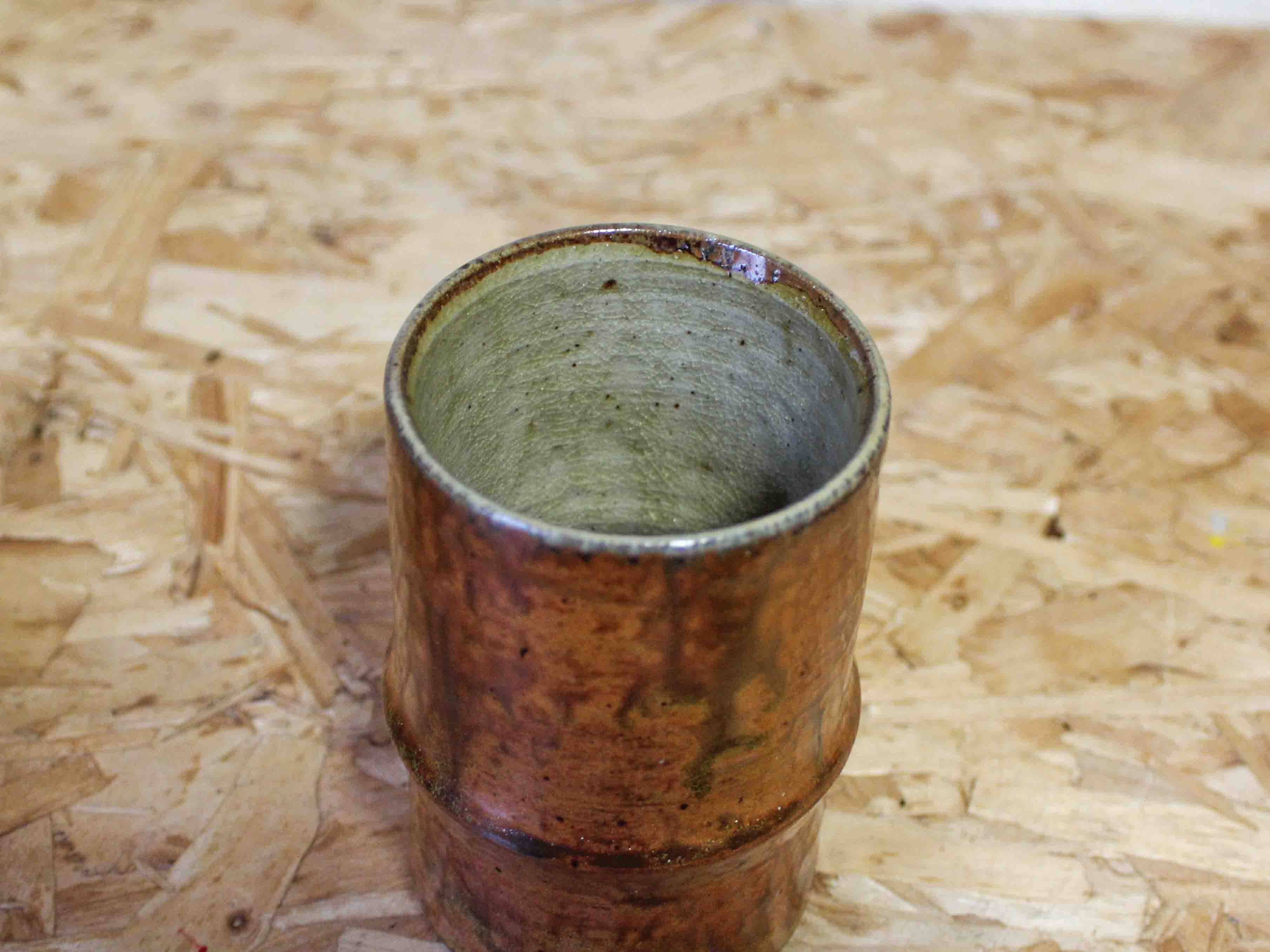 Glazed stoneware cylinder vase by Robert Héraud