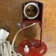 Vintage lita wall lamp, red metal, mategot design, 1950s