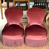 Pair of velvet armchairs