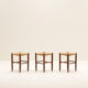 Set of 3 brutalist rush stools, French 70s.