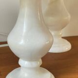 Pair of Vintage Alabaster Stone Lamps