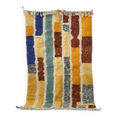 Tapis marocain écru à motifs colorés