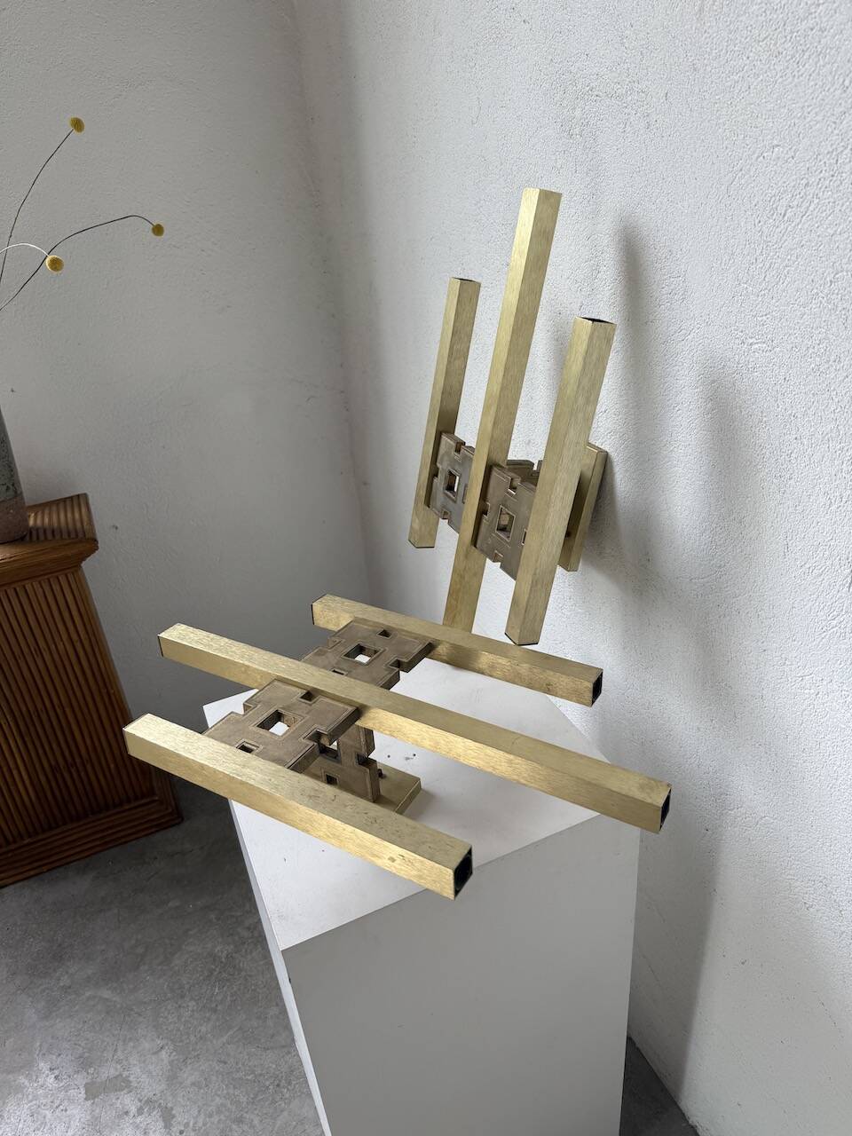 Pair of Regency brass wall lights in Italy