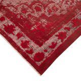 Handmade carved anatolian 1980s 215 cm x 341 cm red rug