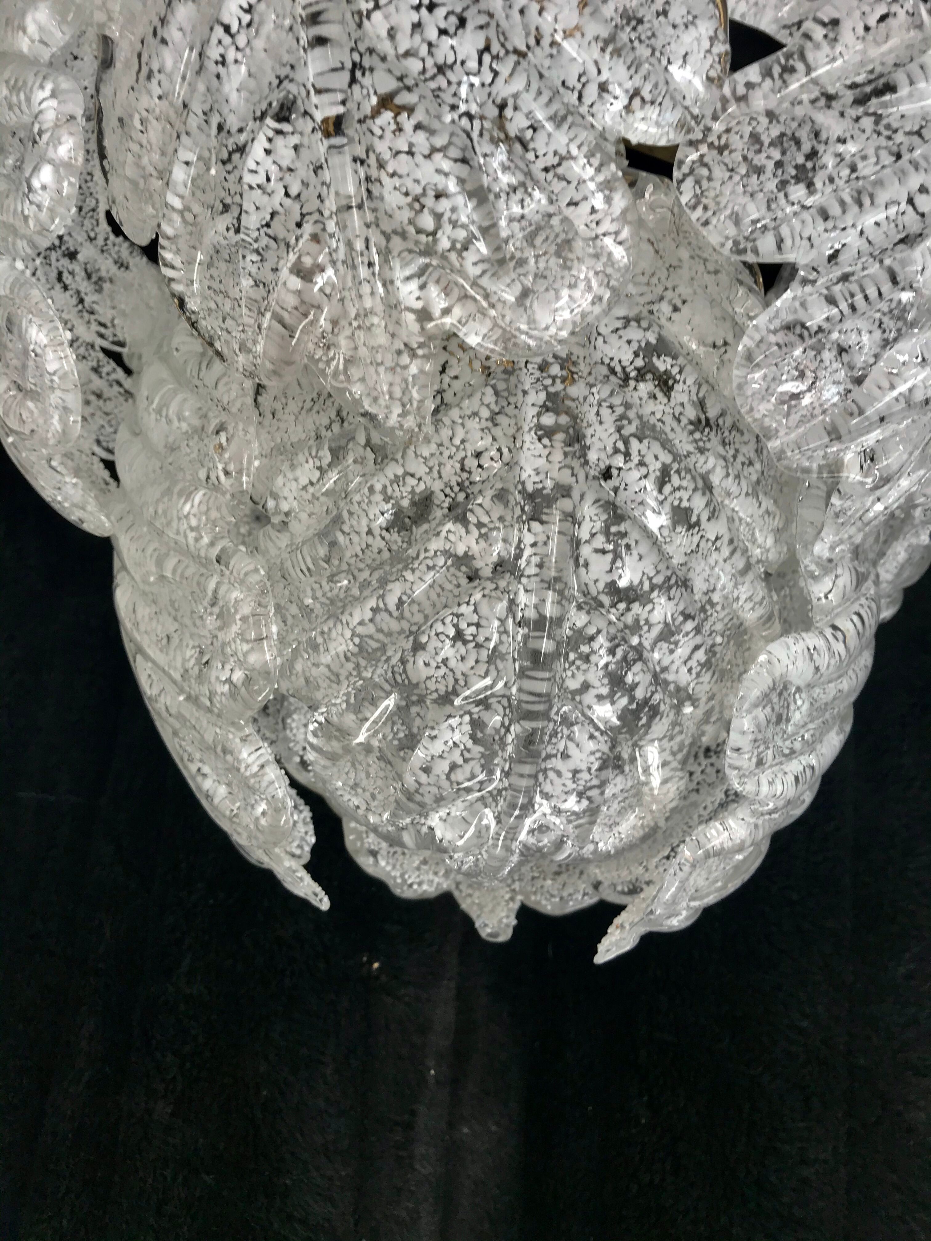Lustre Mazzega en feuille ice frost