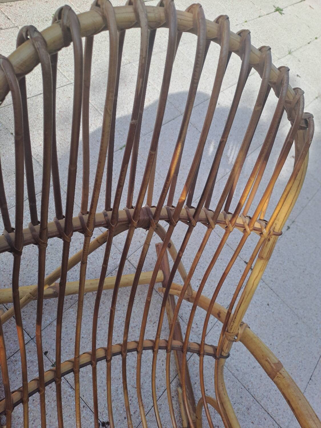 Rohe Noorwolde rattan rocking chair from the 60s