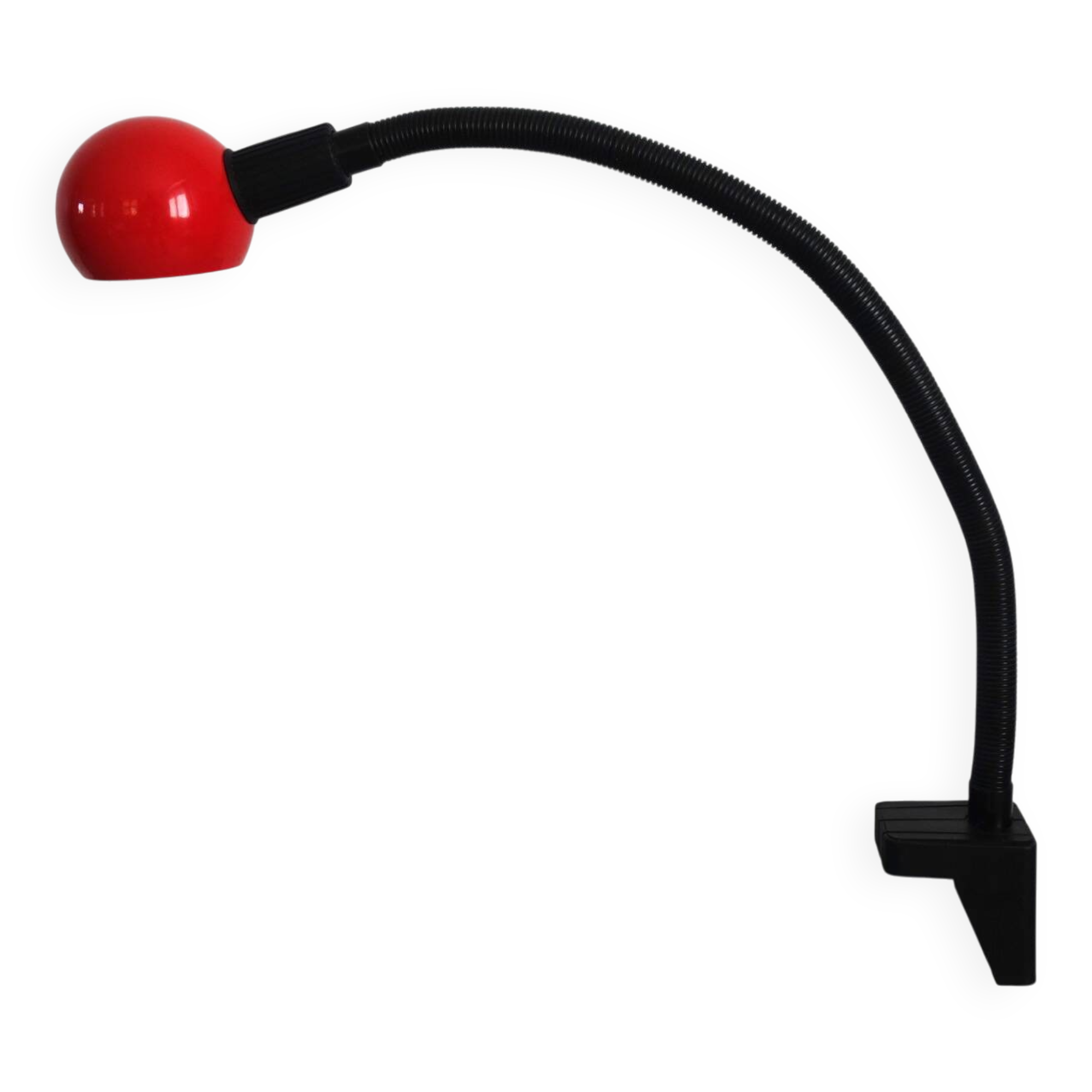Vintage black and red clip desk lamp